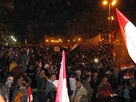 
Egyptians celebrated into the early hours of dawn at news of President Mubarak stepping down.
