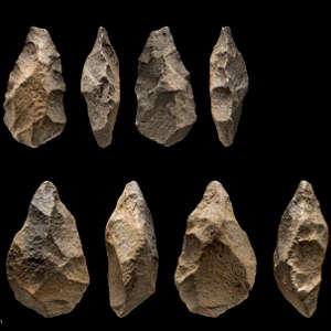 Stone handaxes were found at the site of Saffaqah in Saudi Arabia.