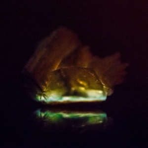 Solid-state thermochemiluminescence of crystals that emit light when heated.