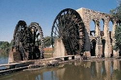 
The famous water-wheels, or nourias, of the city of Hama in Syria.
